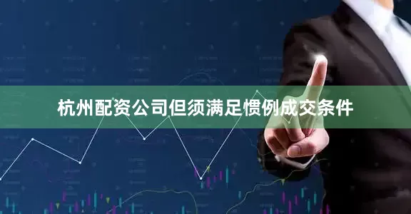 杭州配资公司但须满足惯例成交条件